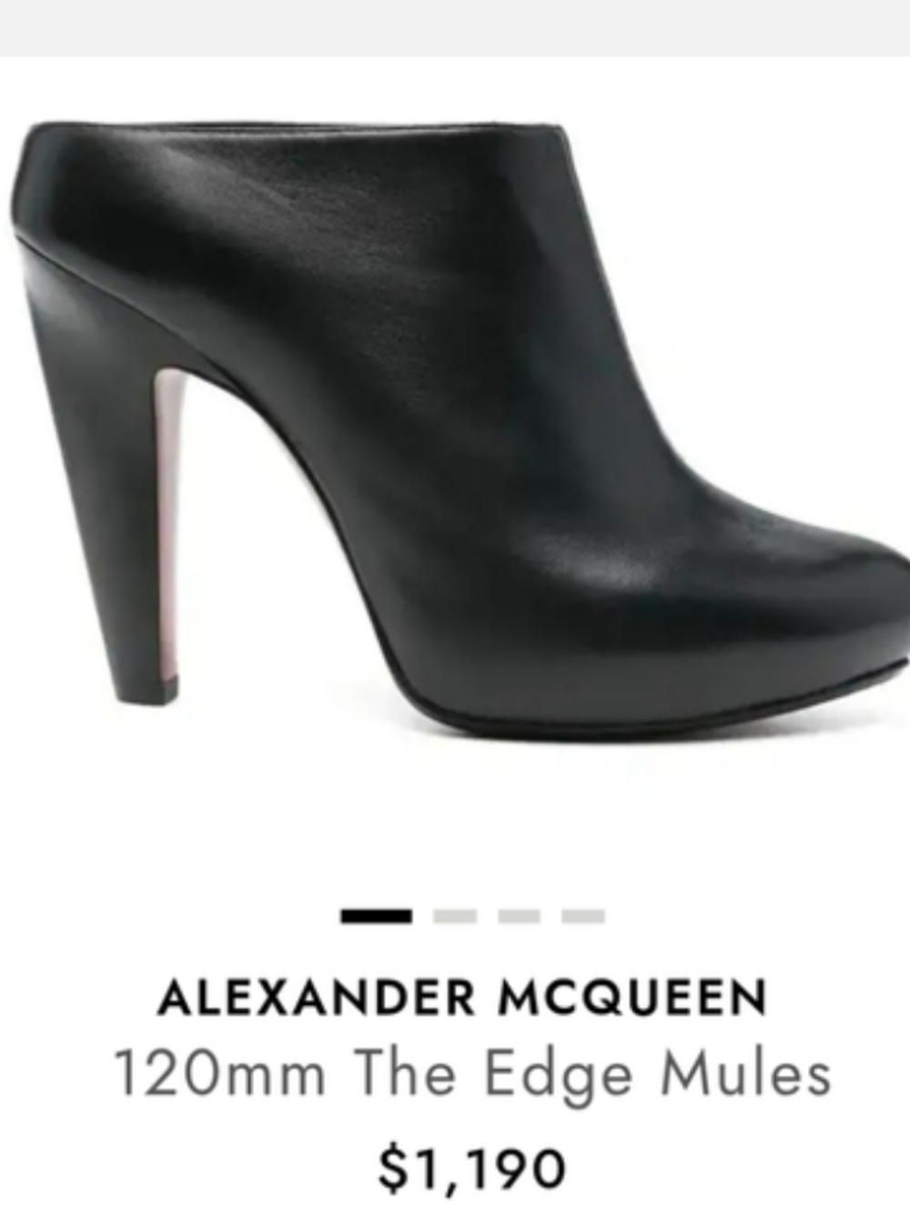 Alexander McQueen Black Leather Mules - Picture 6 of 15